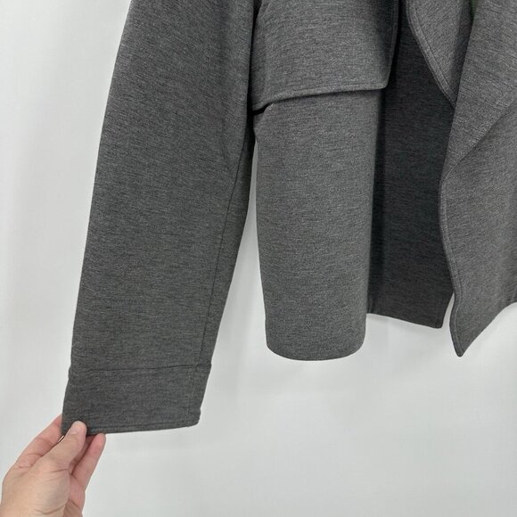 jacket blazer peacoat knit stretch charcoal gray casual XL - Picture 6 of 8